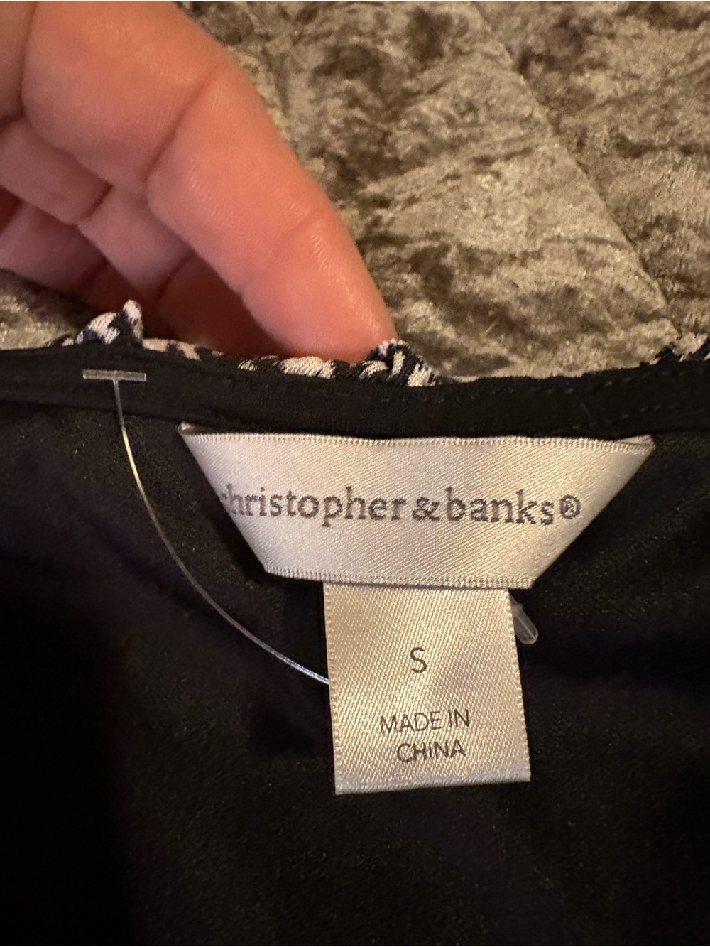 Christopher & Banks Black/White/really light pink Sleeveless Dress #1368 - Picture 4 of 11